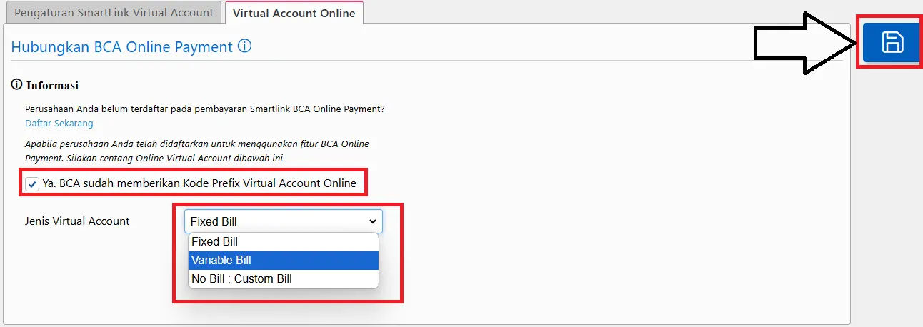 atur virtual account Accurate Online